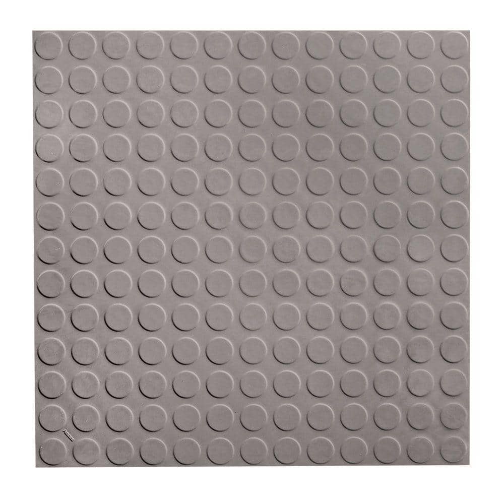 Low Profile Circular Design 19.69 in. x 19.69 in. Slate Rubber Tile - Hercitys