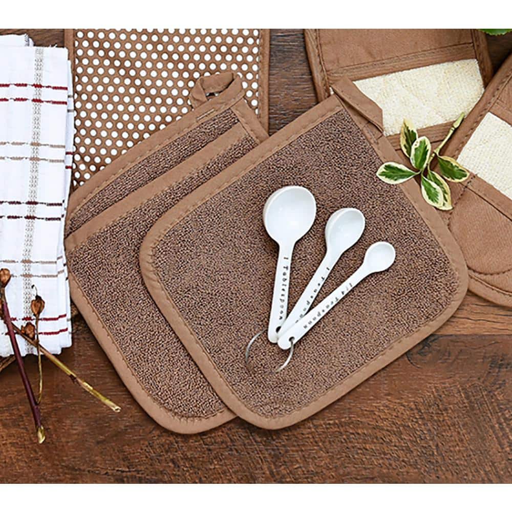 Mocha Brown Royale Terry Cotton Pocket Mitt (2-Pack) - Hercitys