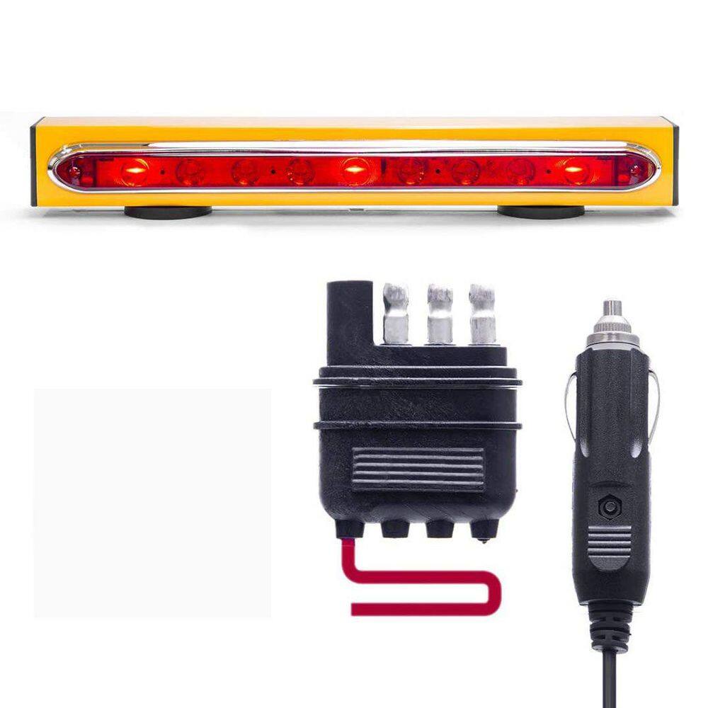 Wireless Trailer Tow Light Bar 19 in. Magnetic Mount, Ultra Bright LED with 4 Pin Flat Hitch Transmitter - Hercitys
