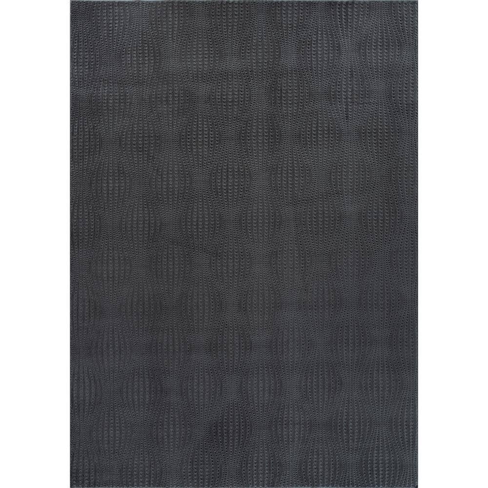 Serenity Dark Gray Solid 5 ft. x 7 ft. Modern Non Skid Soft Indoor Area Rug - Hercitys