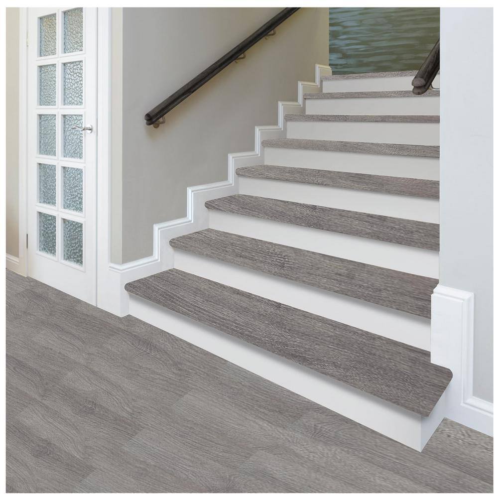 Aiden Platinum/Alberta Spruce/Baneberry Oak 47 in. L x 7.37 in. W x 0.56 in. T Laminate Stair Reversible Riser - Hercitys
