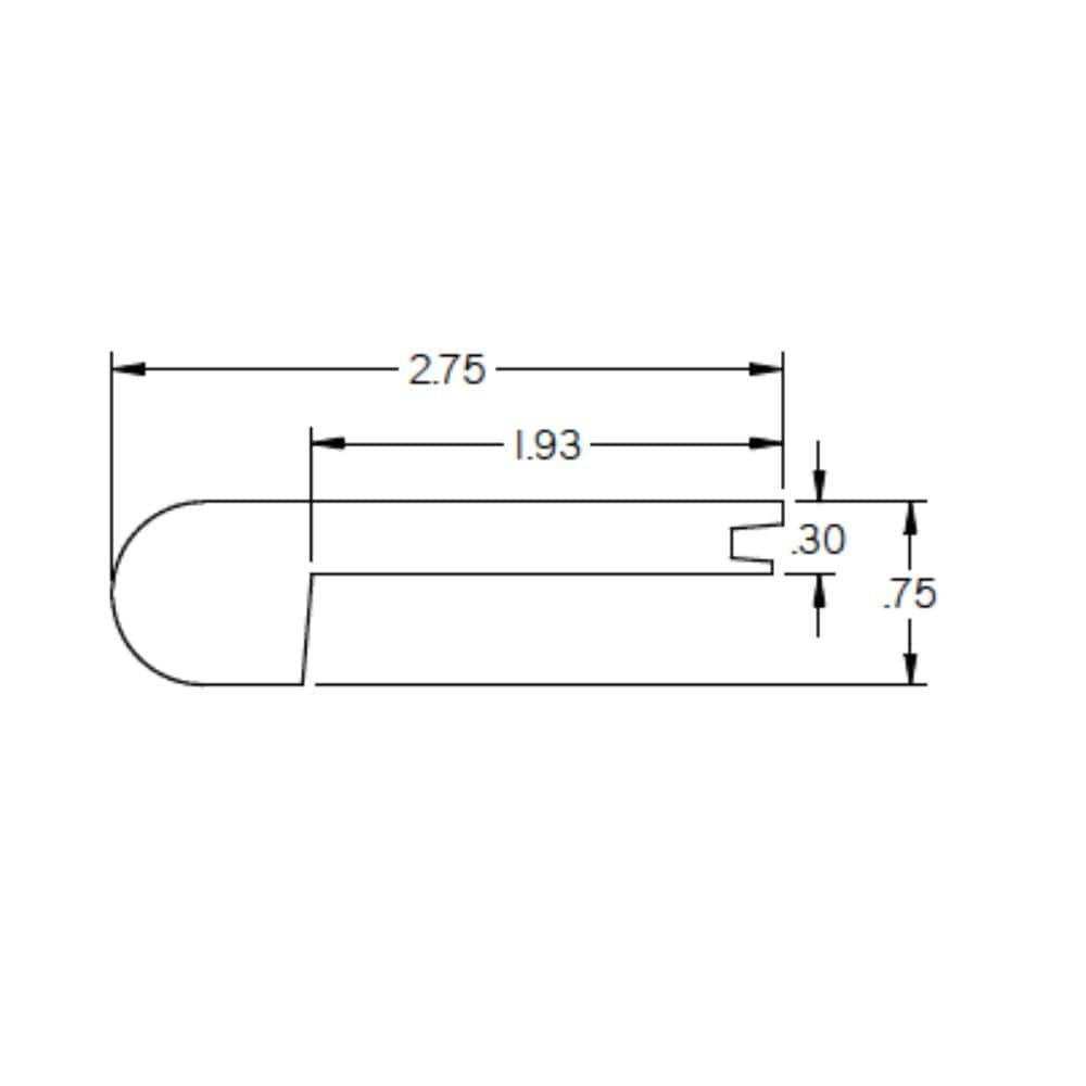 Basenjis 0.3125 in. T x 2.78 in. W x 78 in. L Hardwood Stair Nose - Hercitys