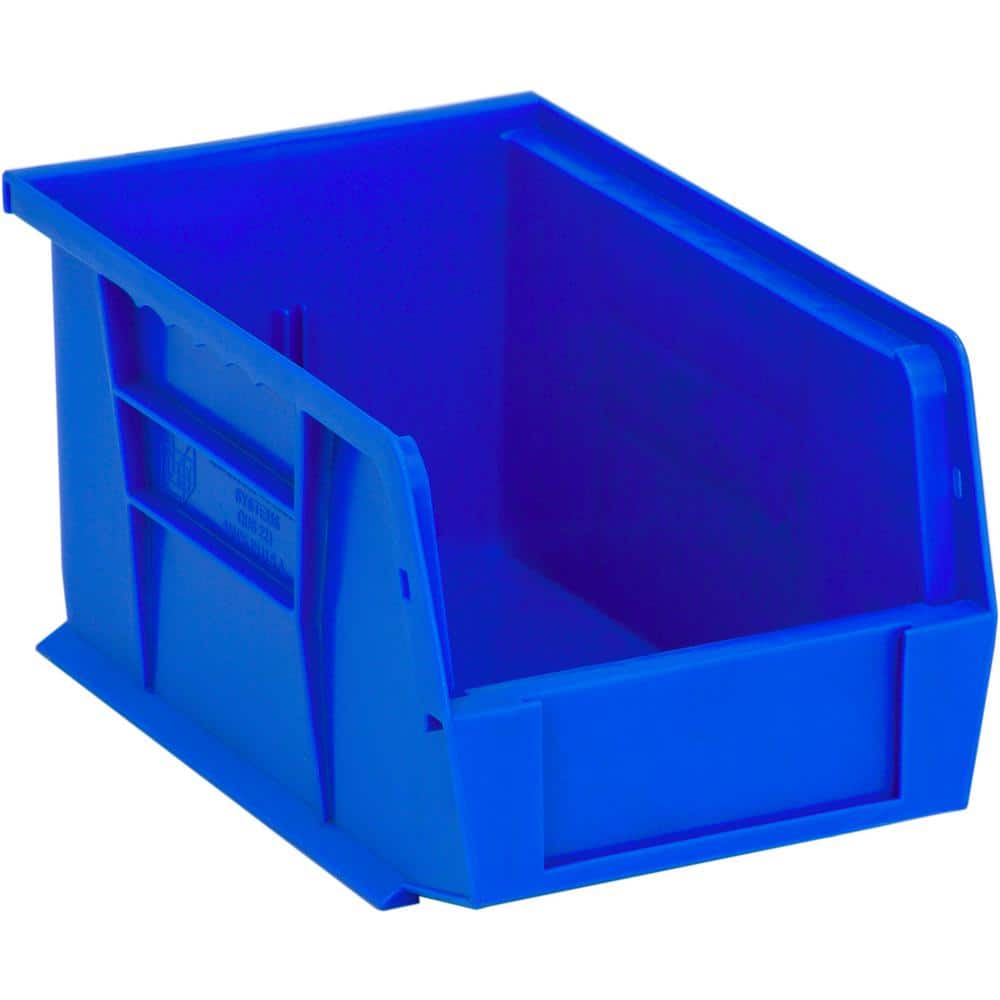 Ultra Series 2.40 qt. Stack and Hang Storage Tote Bin in Blue (12-Pack) - Hercitys