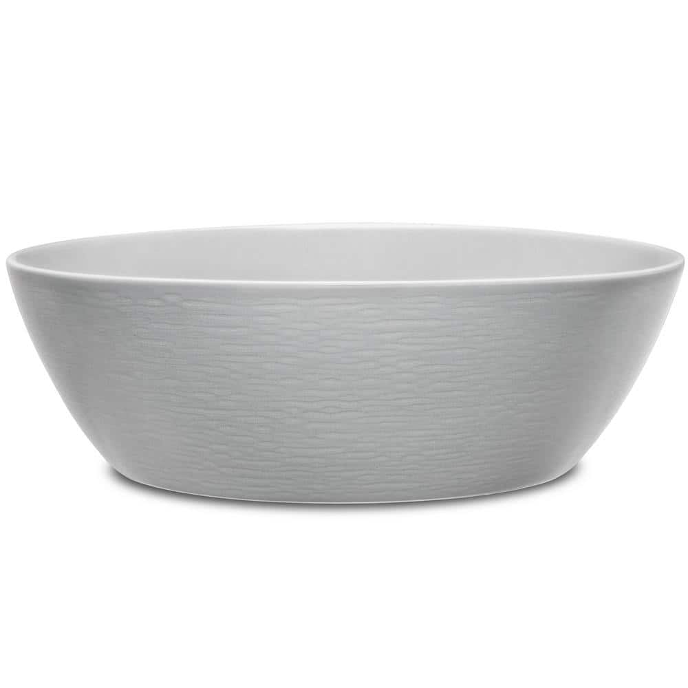 Colorscapes Grey-on-Grey Swirl 10.25 in., 90 fl. oz. (Gray) Porcelain Round Serving Bowl - Hercitys