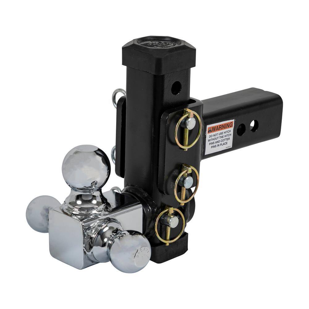 Adjustable Tri-Ball Hitch with Chrome Towing Balls for 2-1/2 in. Hitch Receivers - Hercitys