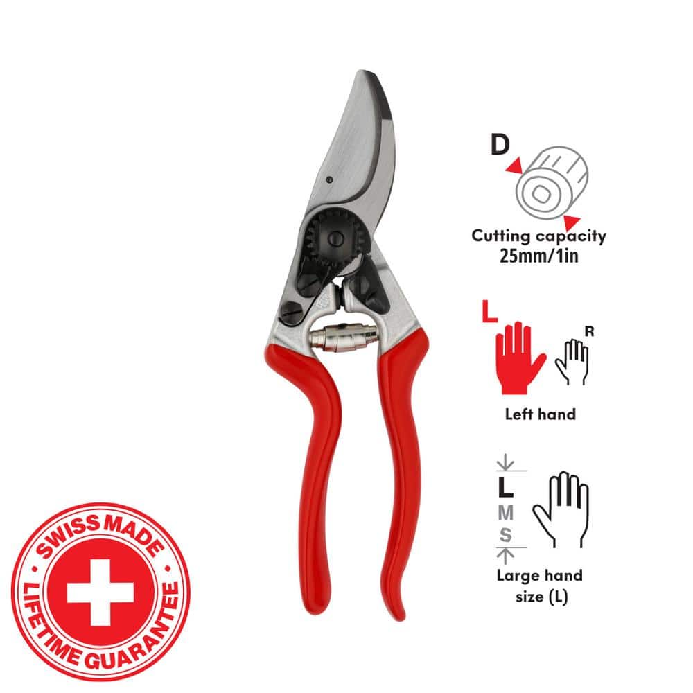F9 8.3 in. Large Left Hand Pruner with 1 in. Cut Capacity, High Performance, Ergonomic - Hercitys