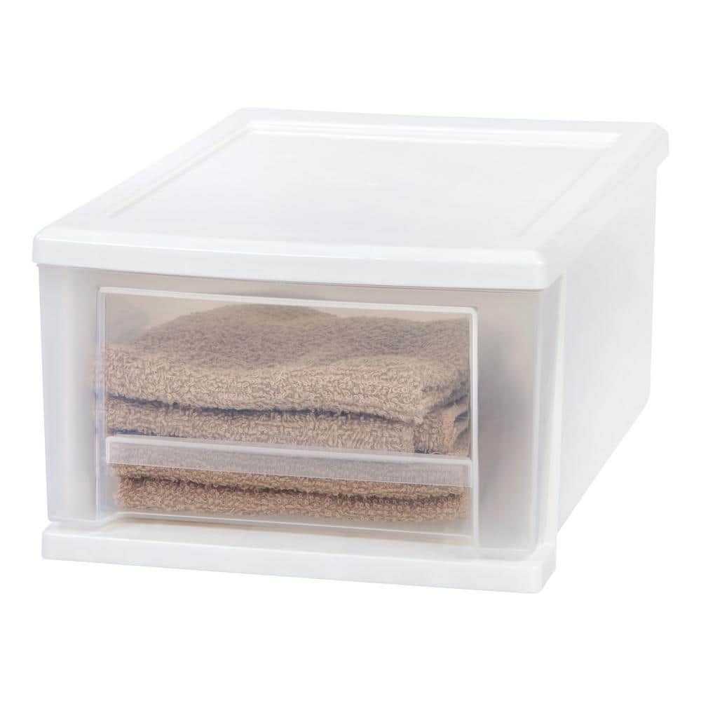 7 Qt. Stacking Storage Bin in White - Hercitys