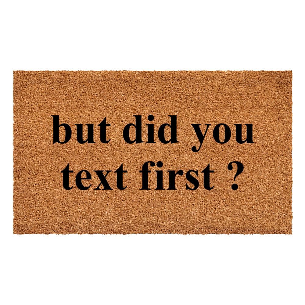 Did You Text First 24 in. x 36 in. Door Mat - Hercitys