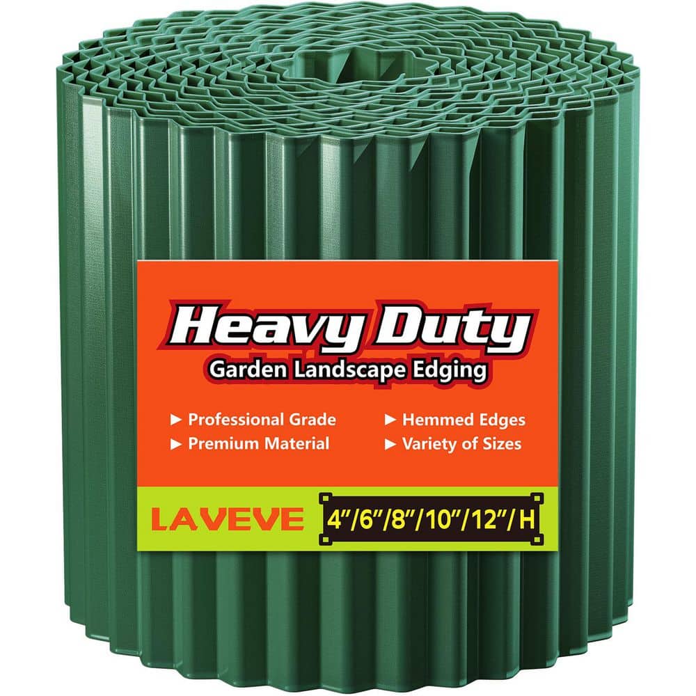 6″ x 20′ Green Corrugated Metal Garden Edging Landscape Edging Border for Lawn Flower Bed Garden Fence Paver Edging - Hercitys