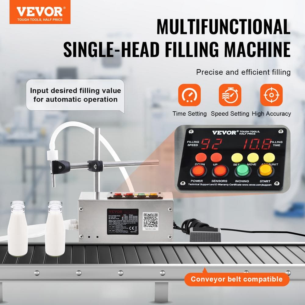 Liquid Filling Machine 10-4000ml Filling Capacity Automatic Bottle Filler Machine Digital Control (Single Nozzle) - Hercitys
