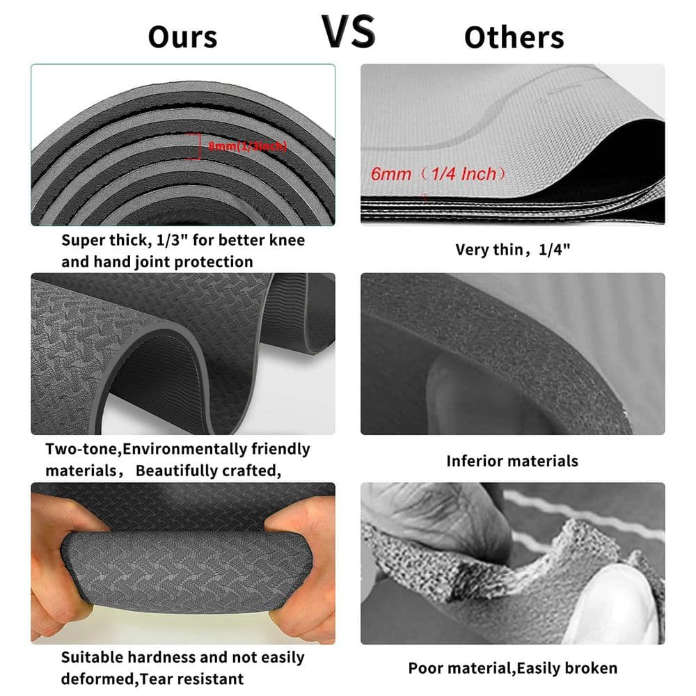 Grey 24 in. W x 72 in. L x 0.3 in. T Thermoplastic Elastomers Gym Flooring Mat (12 sq. ft.) - Hercitys