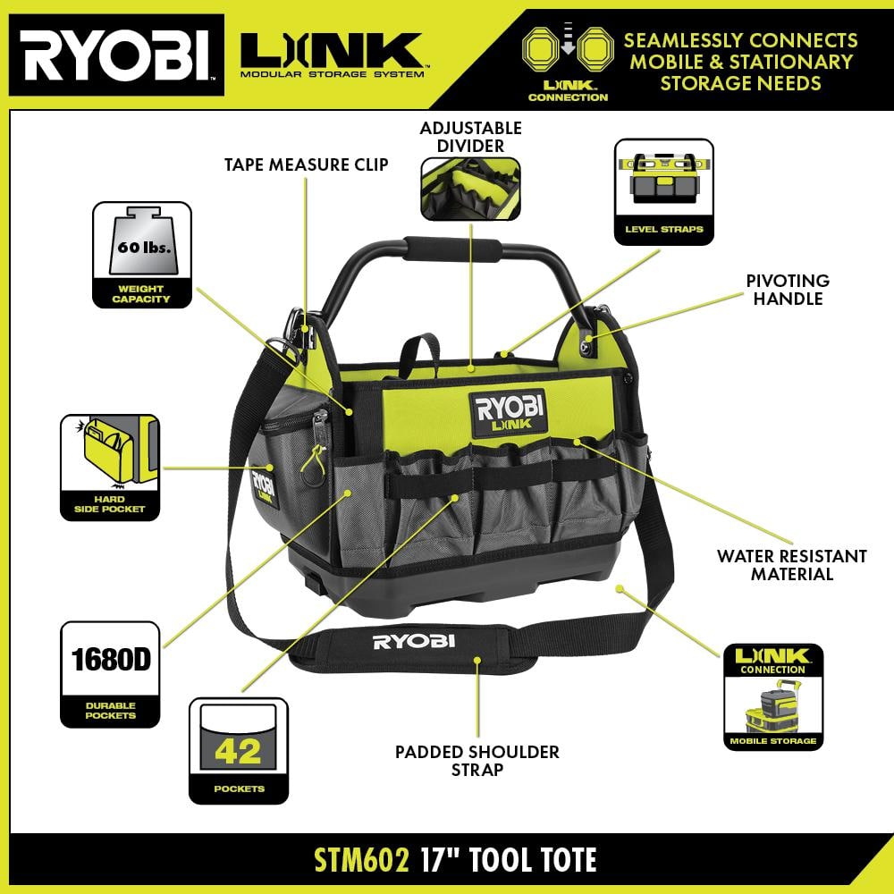 LINK 17 in. Open Tool Tote - Hercitys