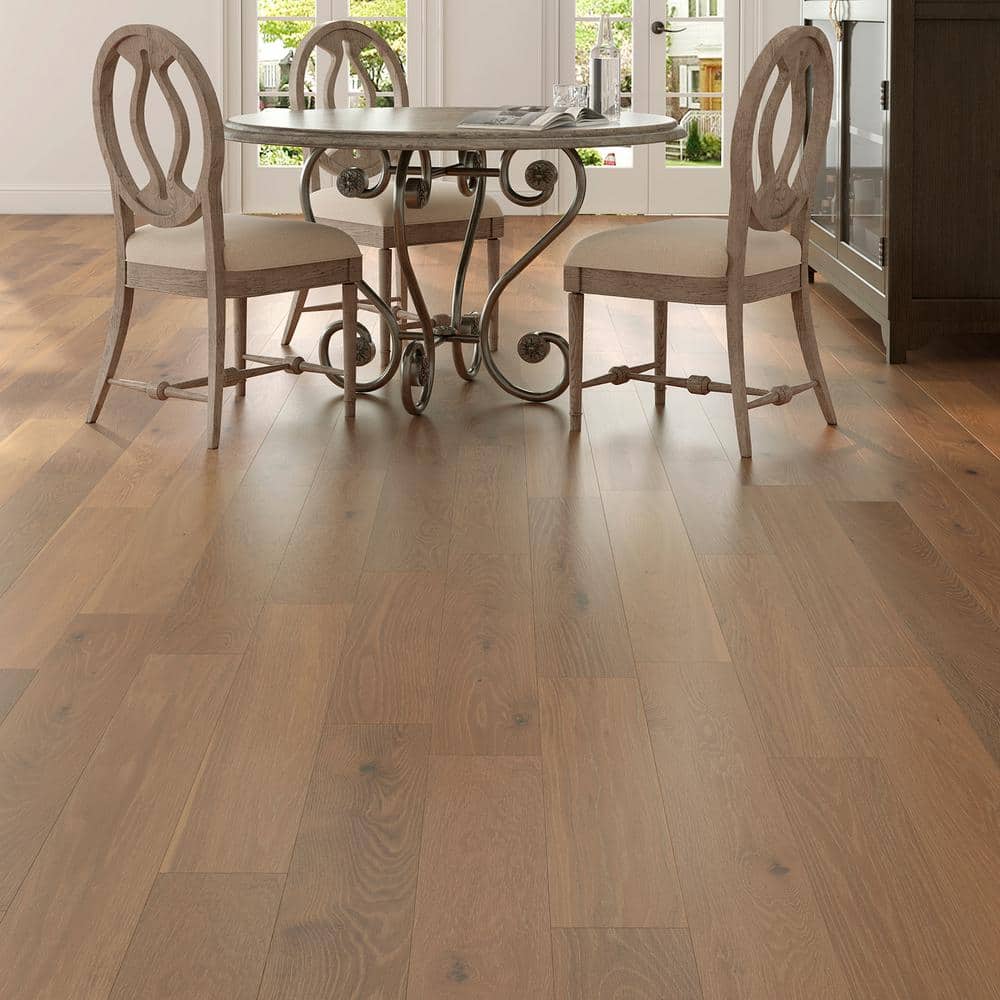 Rockbridge Oak 0.28 in. T x 6.5 in. W Waterproof Wire Brushed Engineered Hardwood Flooring (21.8 sq.ft./case) - Hercitys