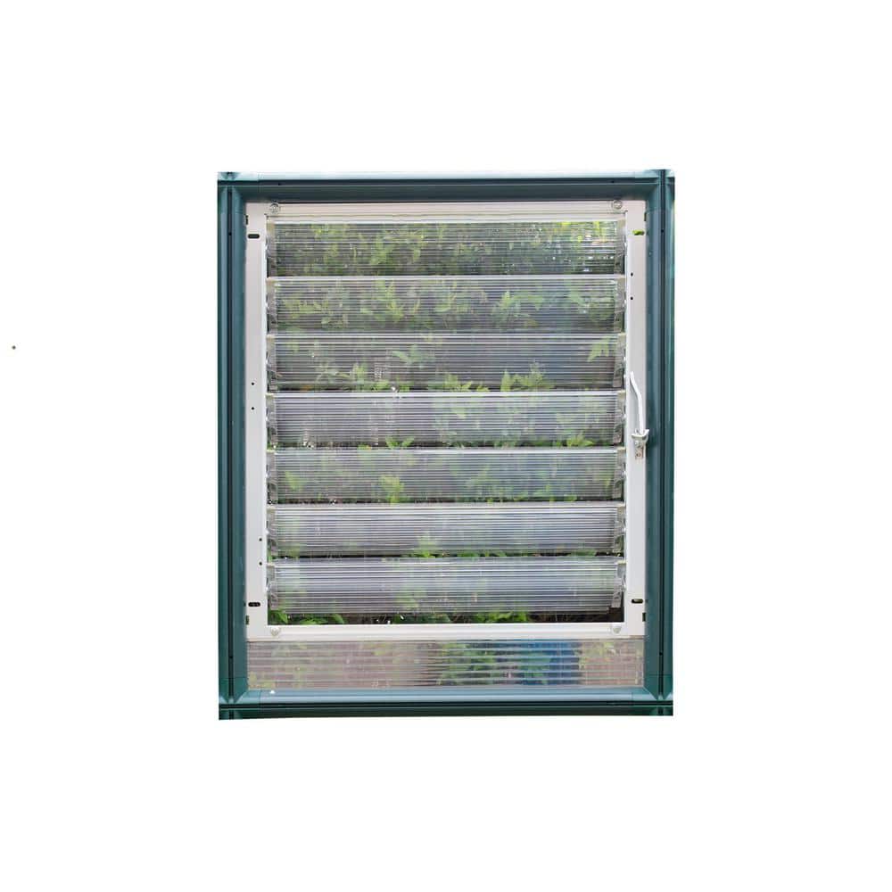 Side Louver Greenhouse Window in Silver - Hercitys