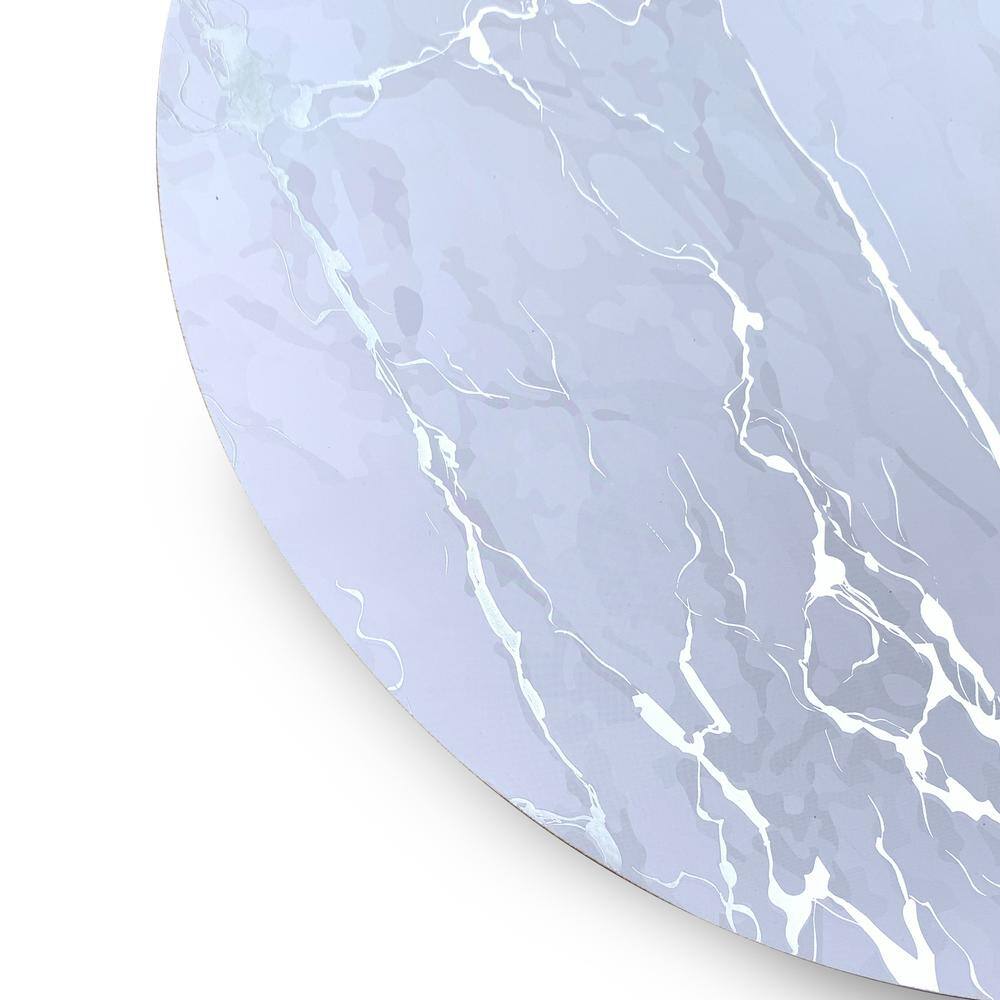 Marble Cork 15 in. x 15 in. Silver Round Cork Placemat and Coasters (Set of 8) 4-Coasters and 4-Placemats - Hercitys