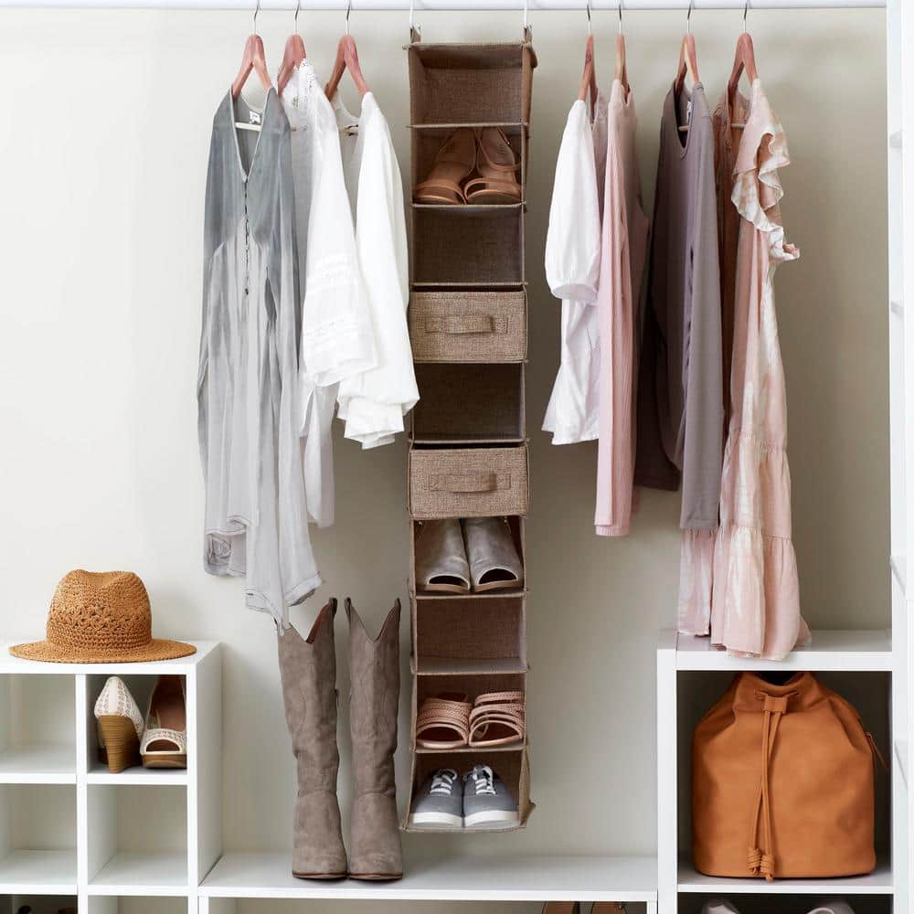 Narrow Closet Organizer Drawers 2-Pack, Luxe Breathable Poly Linen - Hercitys