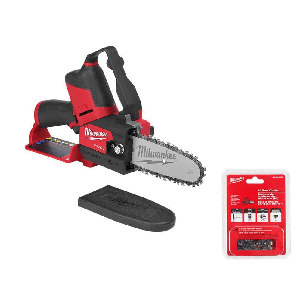M12 FUEL 12V Lithium-Ion Brushless Battery 6 in. HATCHET Chainsaw (Tool-Only) with Extra 6 in. Chain - Hercitys