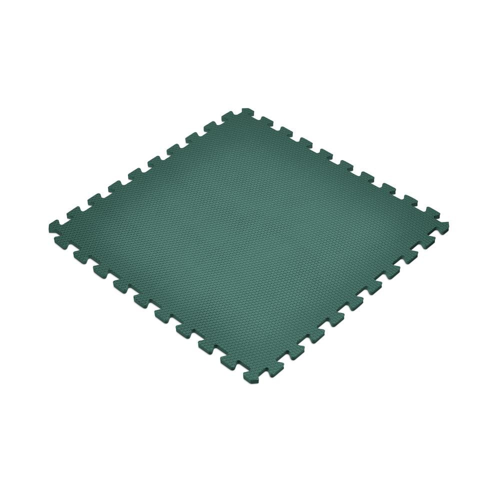 Dark Green 24 in. x 24 in. EVA Foam Non-Toxic Solid Color Interlocking Tile (24-Tile) - Hercitys