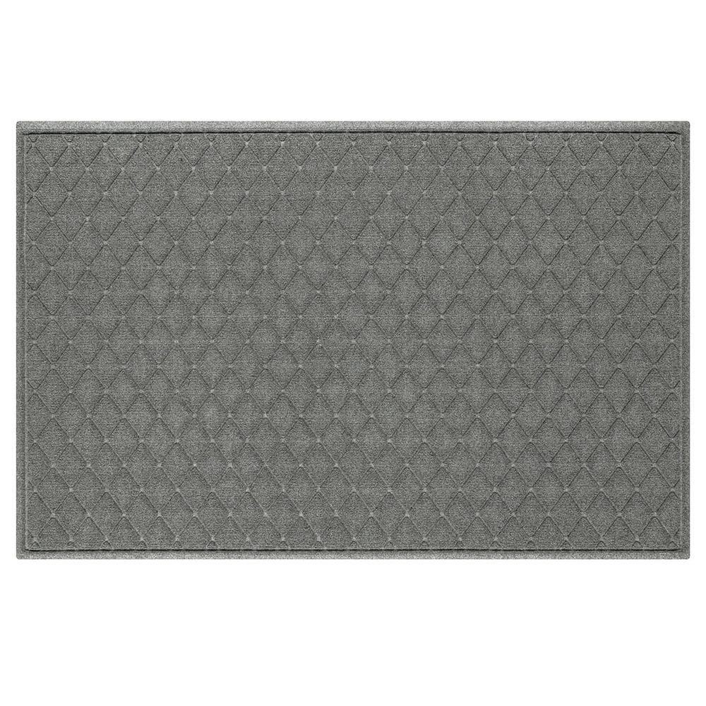 Waterhog Argyle Medium Gray 45 in. x 70 in. PET Polyester Indoor Outdoor Estate Mat - Hercitys