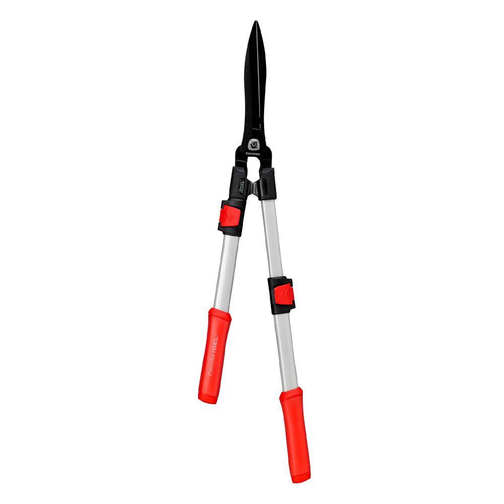 ComfortGEL 9 in. Non-Stick Coated Blade with Lightweight Steel Handles Extendable Hedge Shears - Hercitys