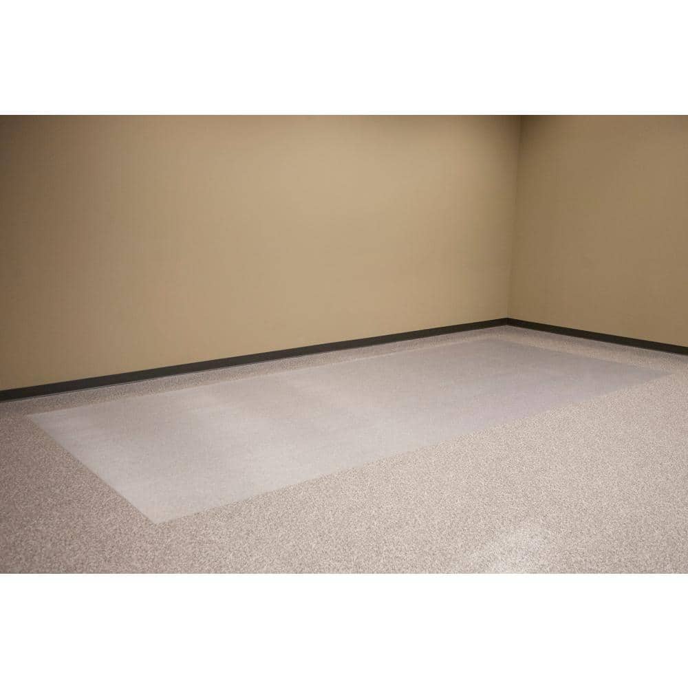Rib 5 ft. x 10 ft. Clear Vinyl Garage Flooring Cover and Protector - Hercitys