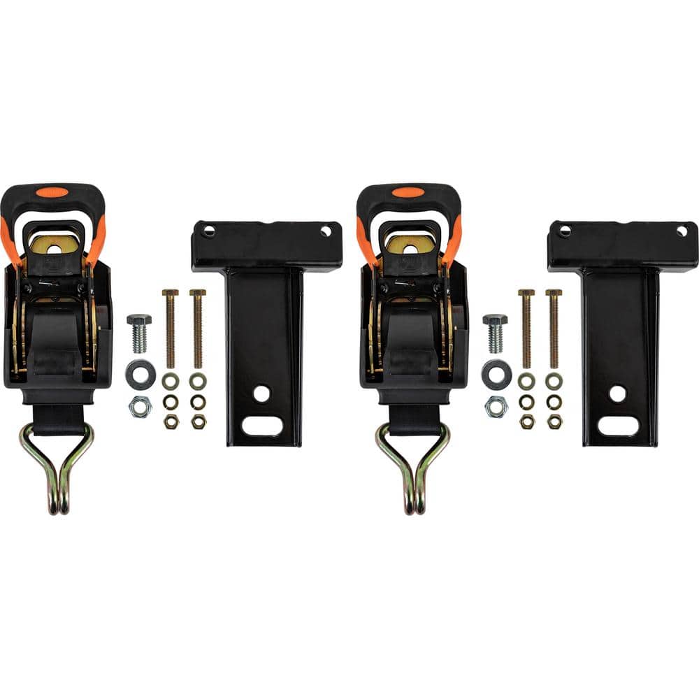 Spring Retracting Tie Downs for Round Tube Ladder Racks – Pair of 2 Mounts - Hercitys