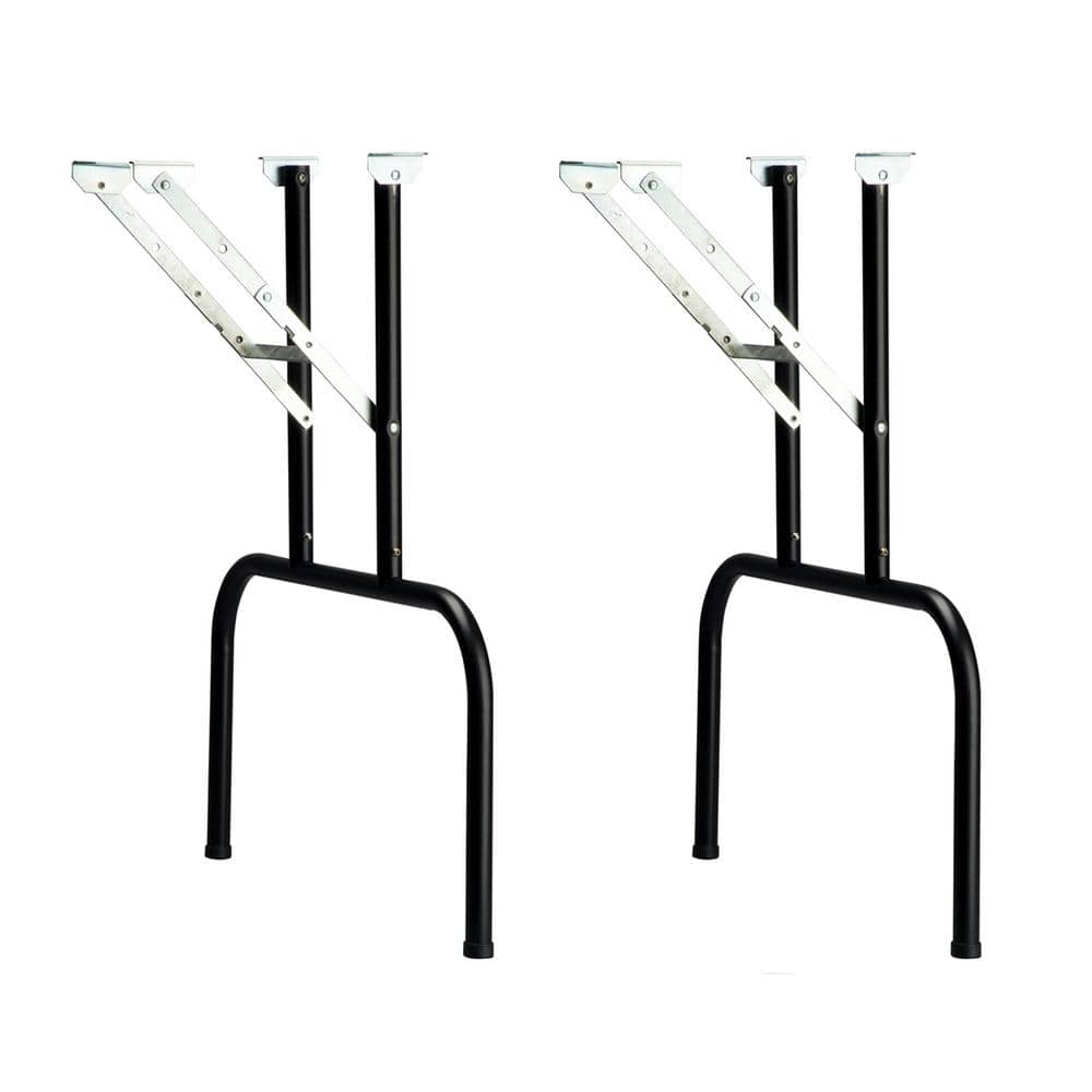 Folding Banquet Table Leg, Black, Set of 2 – 29 in. H x 24 in. W – 16 Gauge Steel – Mounting Hardware Included - Hercitys