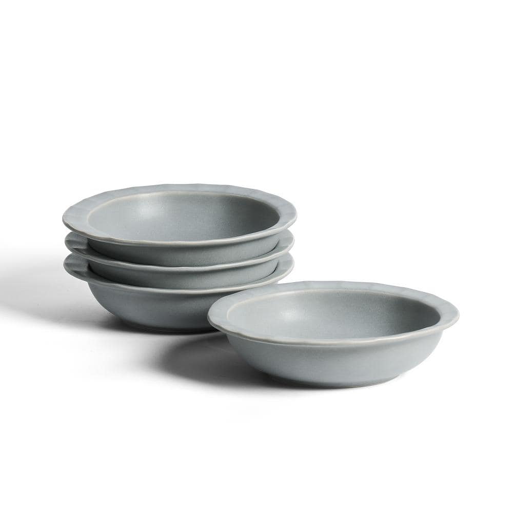 Oasis 34 fl oz 4-Piece Light Blue Stoneware Pasta Bowl Set (Service for 4) - Hercitys