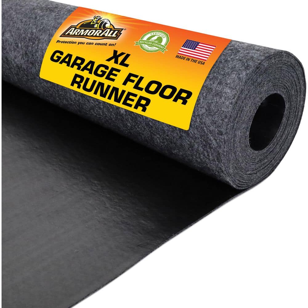 Garage Floor Mat 2 ft. 5 in. W x 18 ft. L Charcoal Commercial/Residential Absorbent Waterproof Garage Flooring Rolls - Hercitys