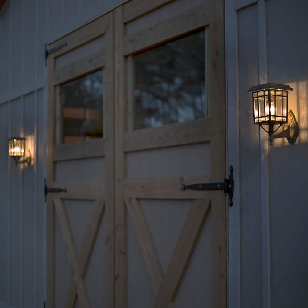 Prairie Bulb Single Black Integrated LED Outdoor Solar Post Light with 3-Mounting Options Fitter, Pier and Wall Mounts - Hercitys