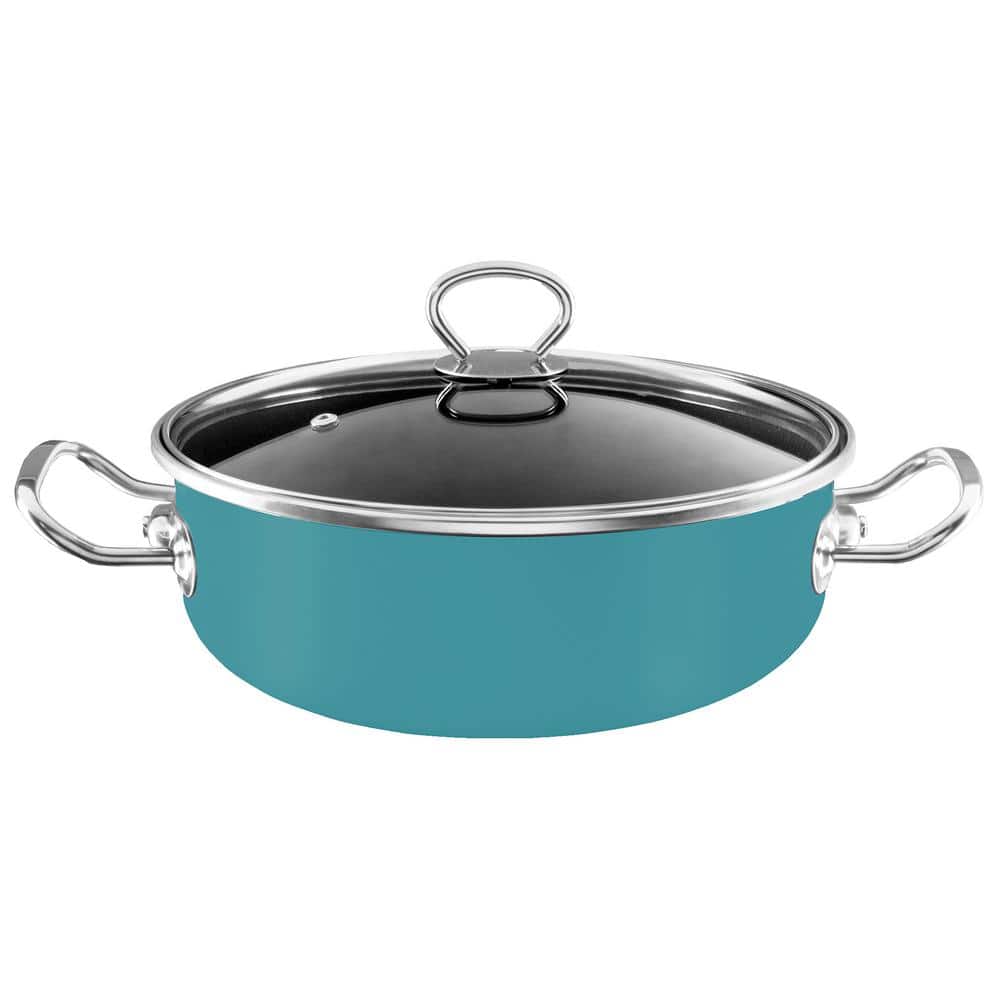 Elegance 10-Piece Enamel on Steel Cookware Set in Teal - Hercitys