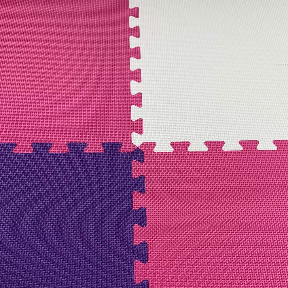 Premium White 24 in. W x 24 in. L Foam Kids and Gym Interlocking Tiles (58.1 sq. ft.) (15-Pack) - Hercitys