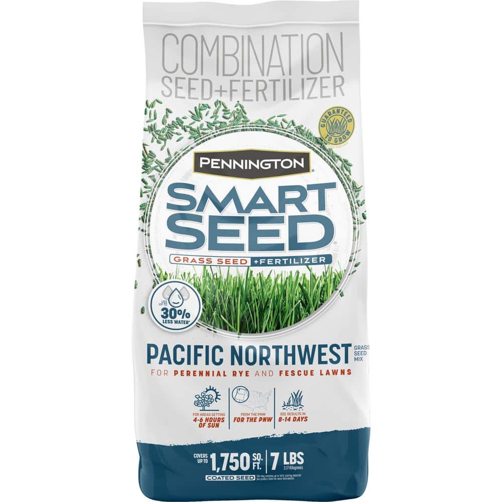 Smart Seed Pacific Northwest 7 lb. 1,750 sq. ft. Grass Seed and Lawn Fertilizer - Hercitys