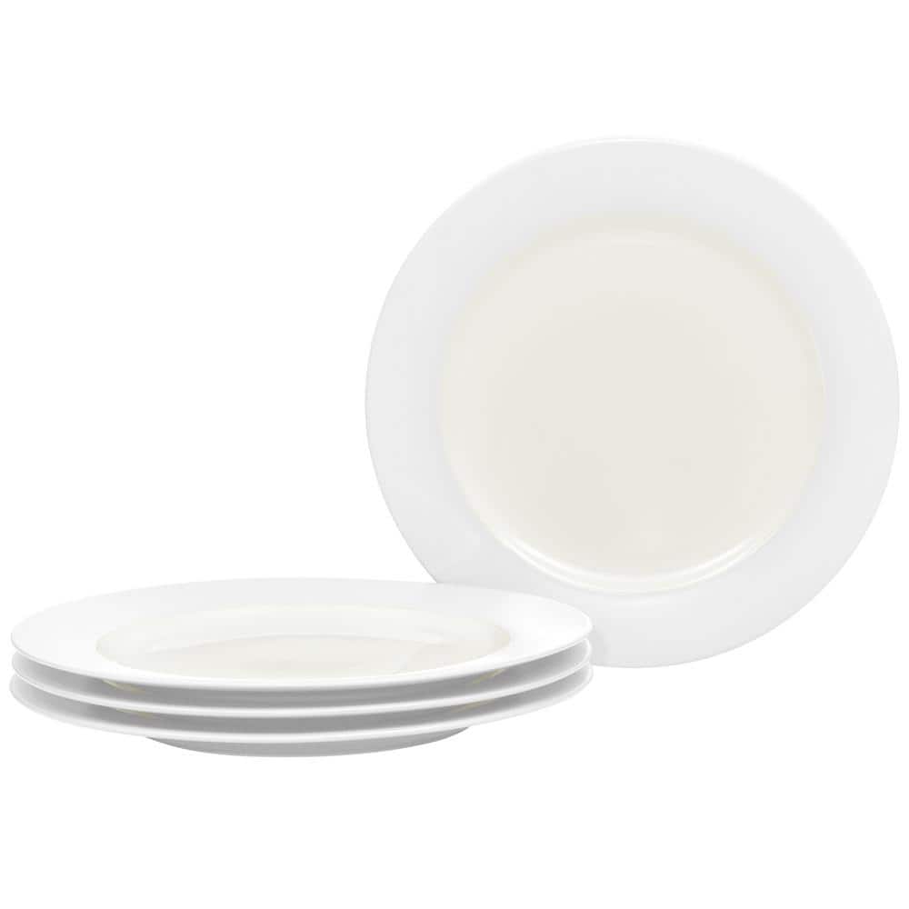 Colorwave White 8.25 in. (White) Stoneware Rim Salad Plates, (Set of 4) - Hercitys