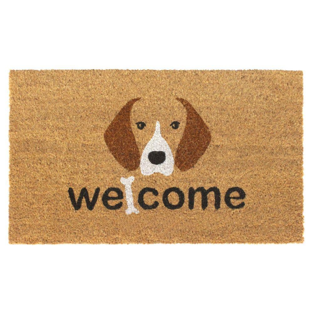 Black Welcome Dog and Bone 18 in. x 30 in. Doormat - Hercitys