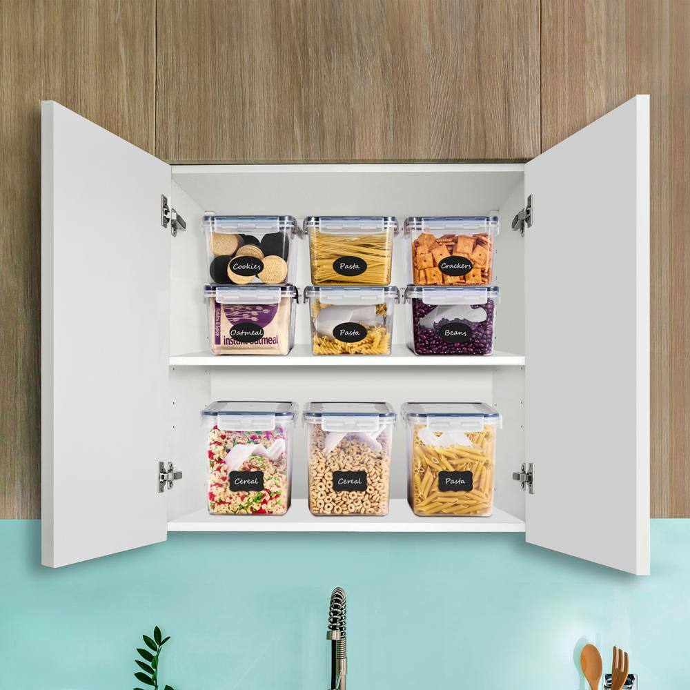 Large Food Storage Containers-Pack of 6 with Air Tight, 4-Way Snap Lids - Hercitys