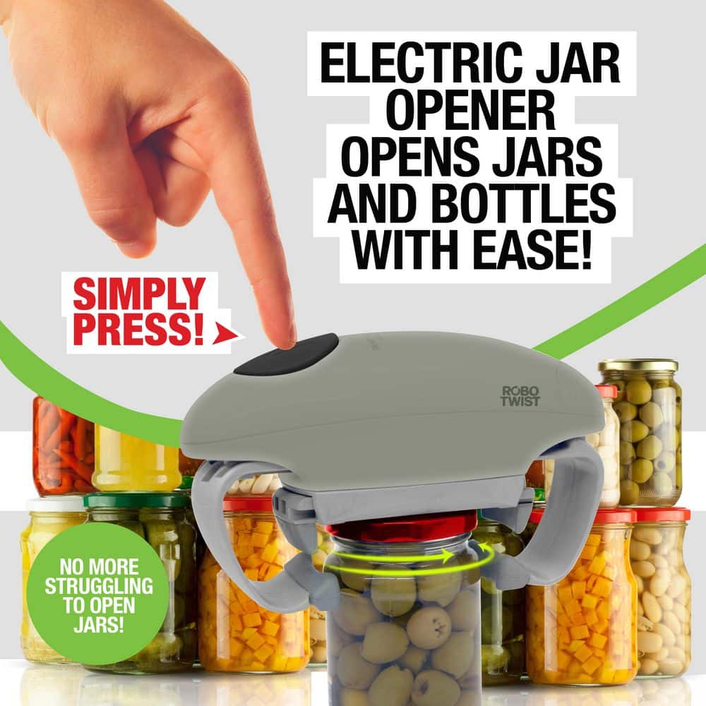 Robo Twist Hands-Free Electric Automatic Jar Opener in Sage - Hercitys