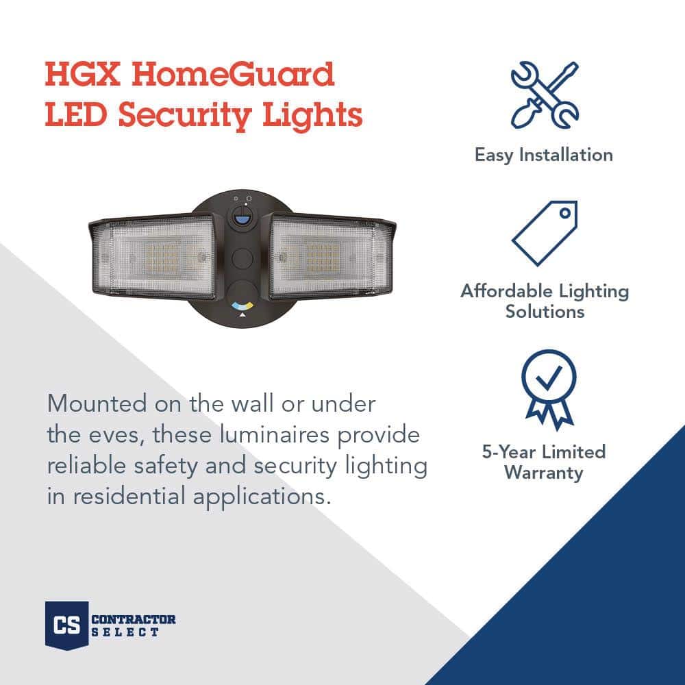 Contractor Select HGX Square Head Adjustable Lumen and Color Temperature Dark Bronze Outdoor integrated LED Flood Light - Hercitys