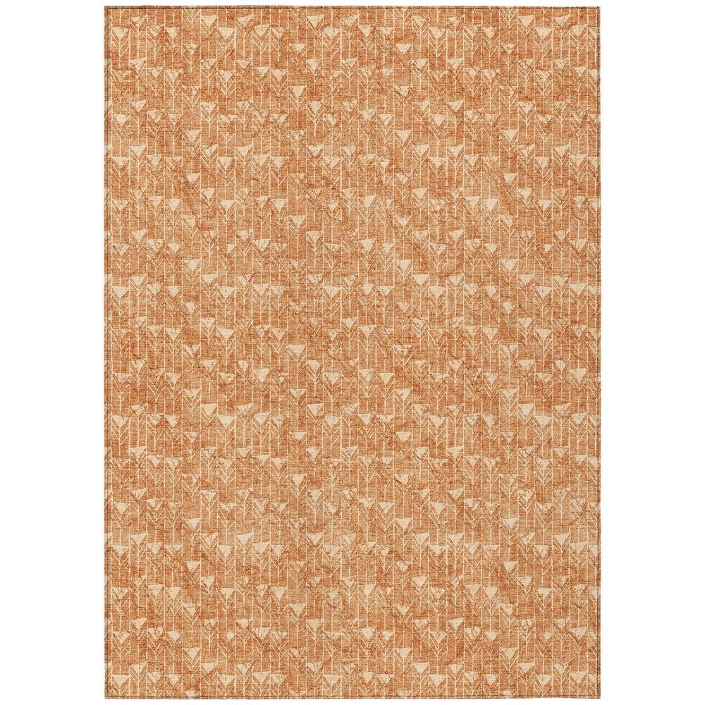 Chantille ACN514 Salmon 5 ft. x 7 ft. 6 in. Machine Washable Indoor/Outdoor Geometric Area Rug - Hercitys