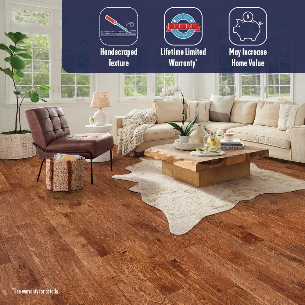 American Vintage Fall Classic Oak 3/4 in. T x 5 in. W Scraped Solid Hardwood Flooring (23.5 sq.ft./ctn) - Hercitys