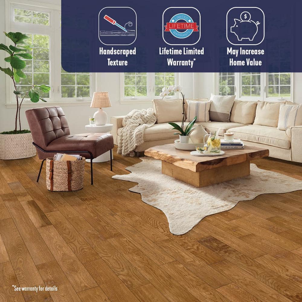American Vintage Prairie Oak 3/4 in. T x 5 in. W Scraped Solid Hardwood Flooring (23.5 sq.ft./ctn) - Hercitys