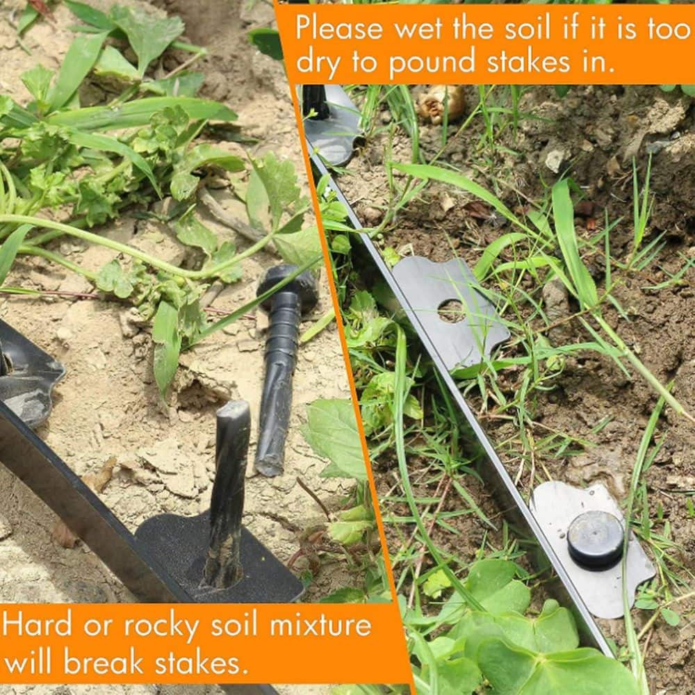 8 in. Black Nylon Spiral Landscape Edging Stakes, 100-Pack - Hercitys