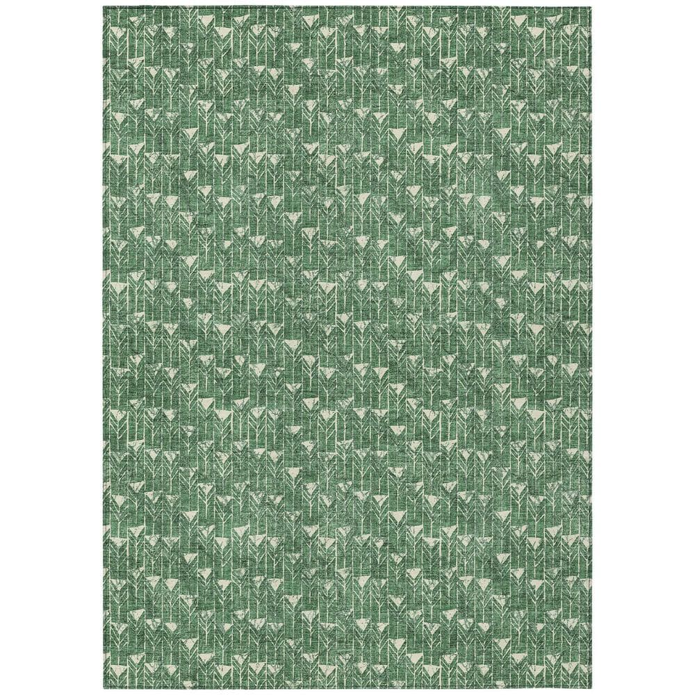 Chantille ACN514 Green 5 ft. x 7 ft. 6 in. Machine Washable Indoor/Outdoor Geometric Area Rug - Hercitys