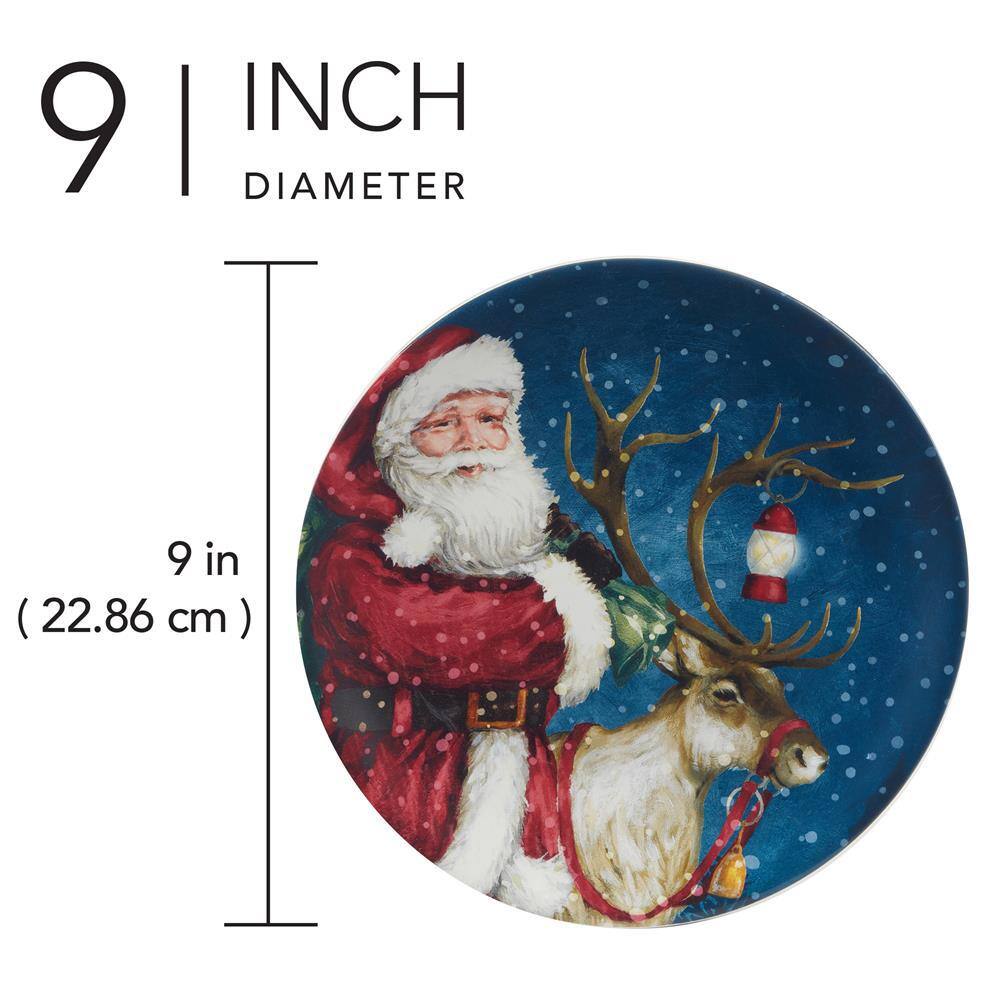 Multi-Colored Santa’s Secret Dessert Plate (Set of 4) - Hercitys