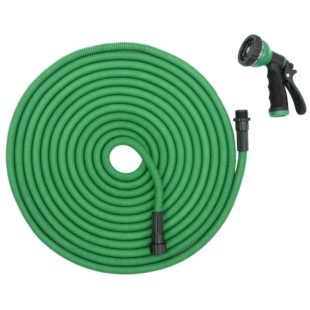 Premium 3/4 in. x 100 ft. Heavy-Duty Garden Hose – Extra Strong Connectors, 9 Spray Nozzle, Lightweight - Hercitys