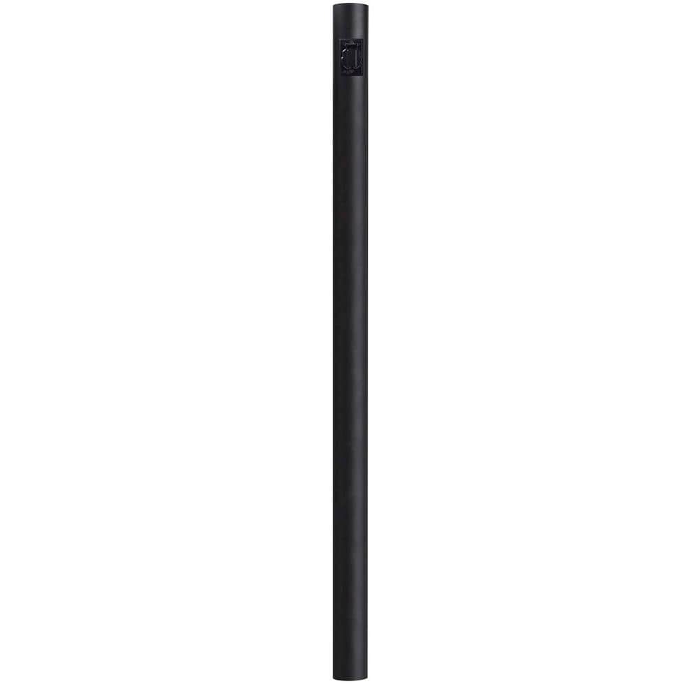 7 ft. Black Outdoor Direct Burial Lamp Post with Convenience Outlet fits 3 in. Post Top Fixtures - Hercitys