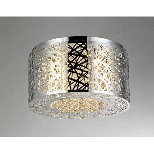 Rubens 9 in. 5-Light Indoor Chrome Finish Chandelier with Light Kit - Hercitys