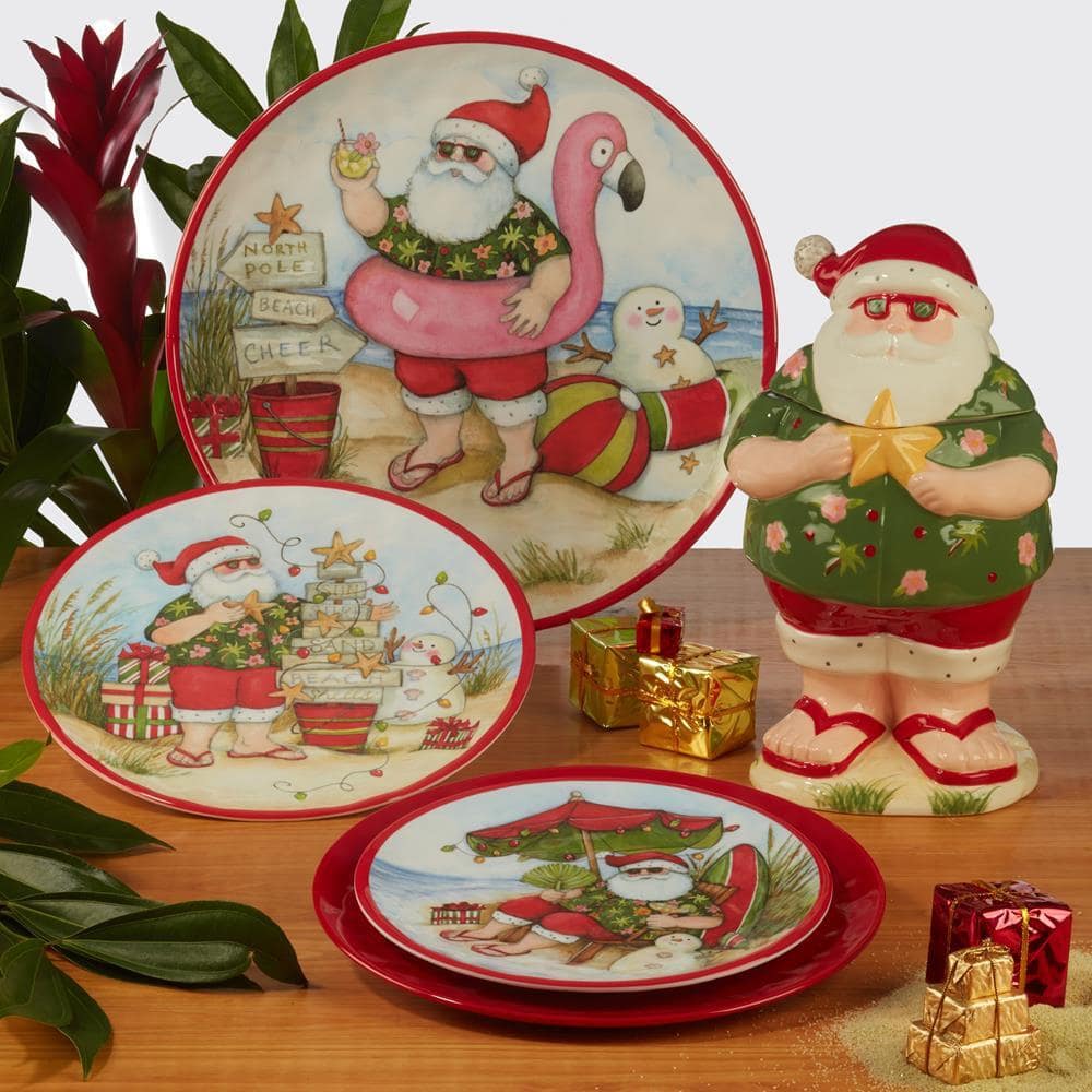 Santa’s Wish 12-Pcs Assorted Colors Melamine Dinnerware Set (Service for 4) - Hercitys
