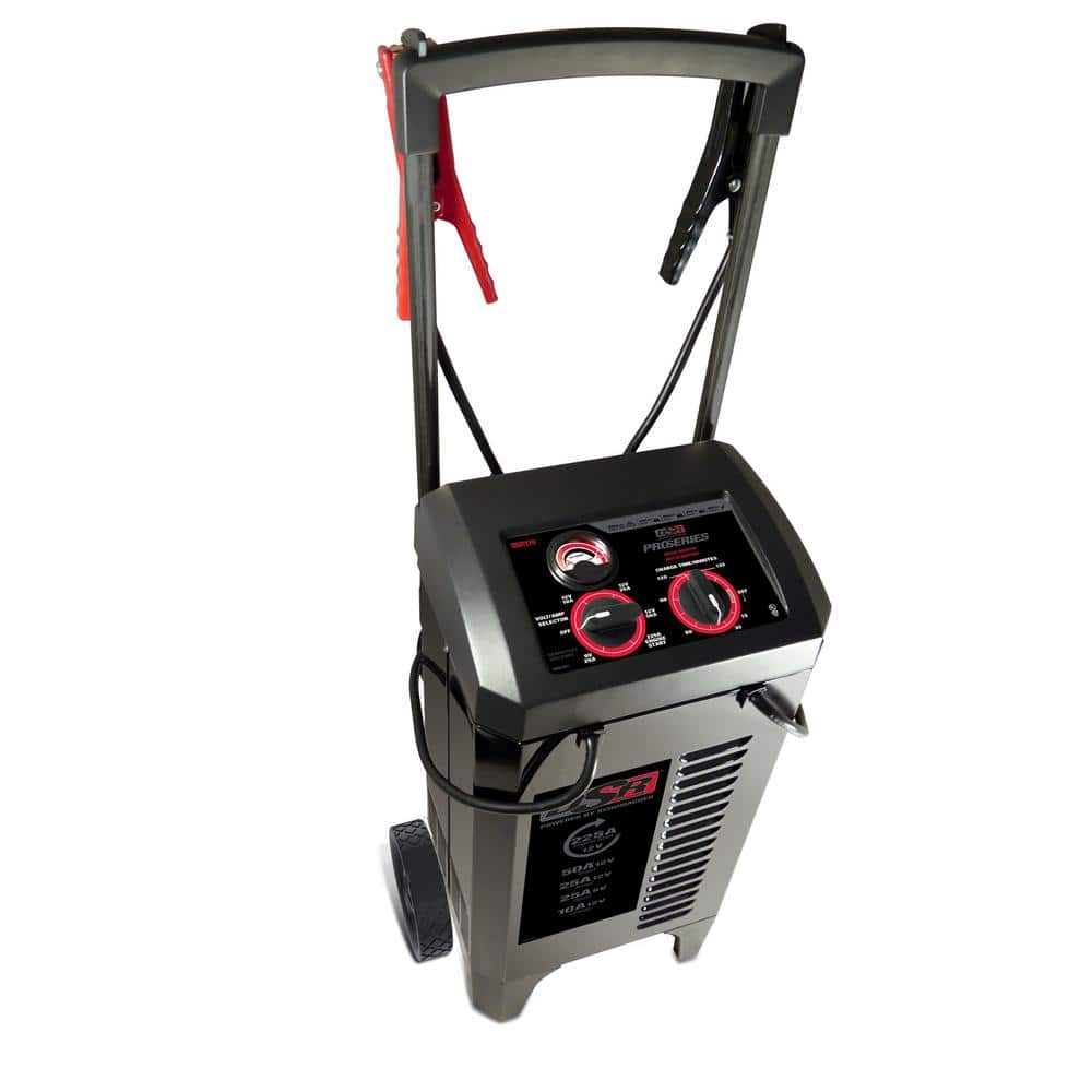 DSR Professional Grade 12 Volt, 225 Amp Manual Wheeled Battery Charger and Jump Starter - Hercitys