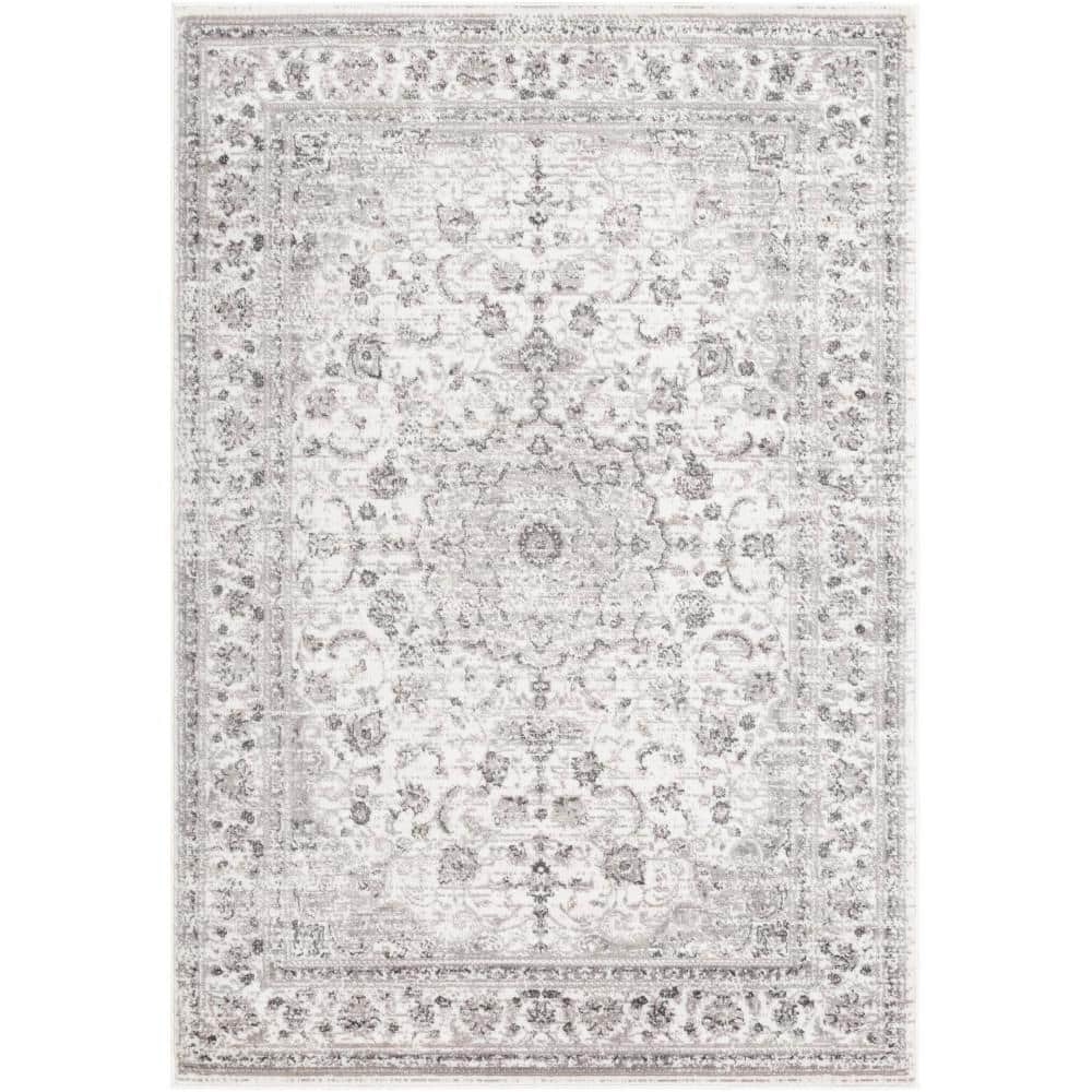 Alarie Light Gray 5 ft. 3 in. x 7 ft. 3 in. Area Rug - Hercitys